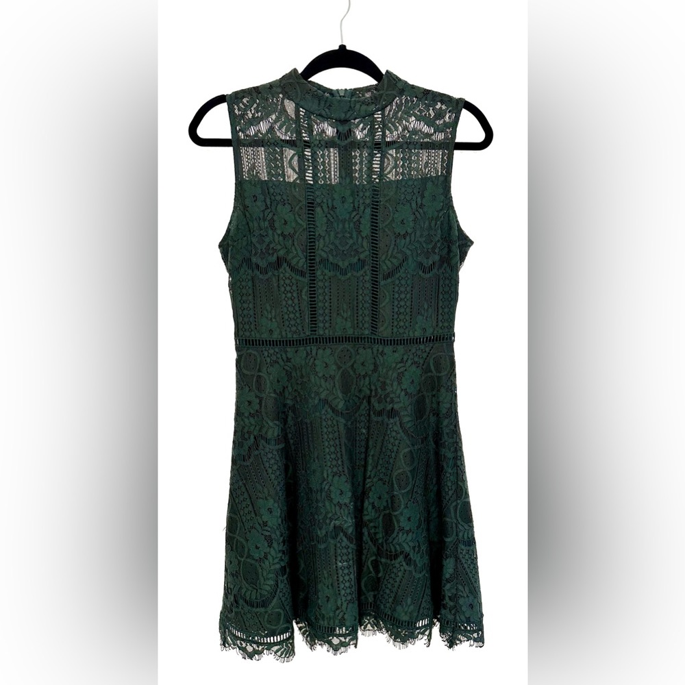 BB Dakota | Dark Green Lace Mini Dress. Size 4